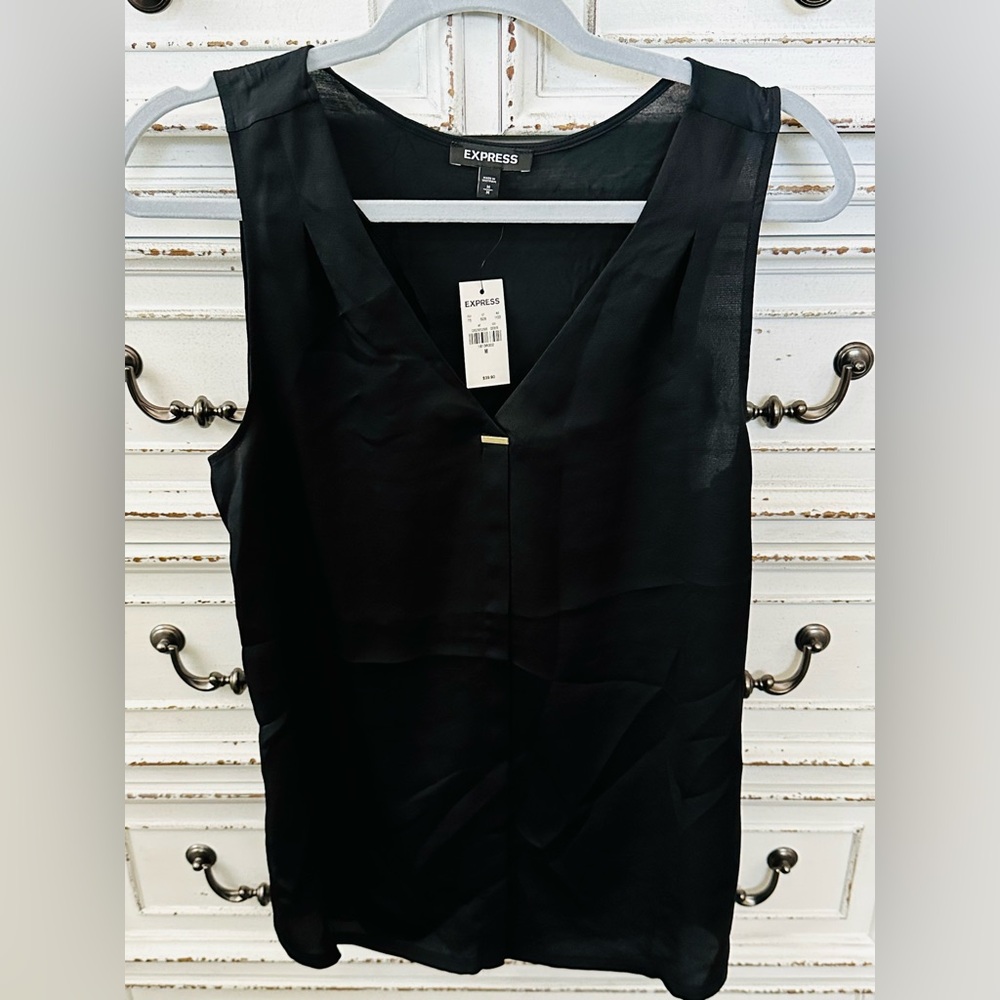 *NEW EXPRESS Black Sleeveless Blouse (Medium)